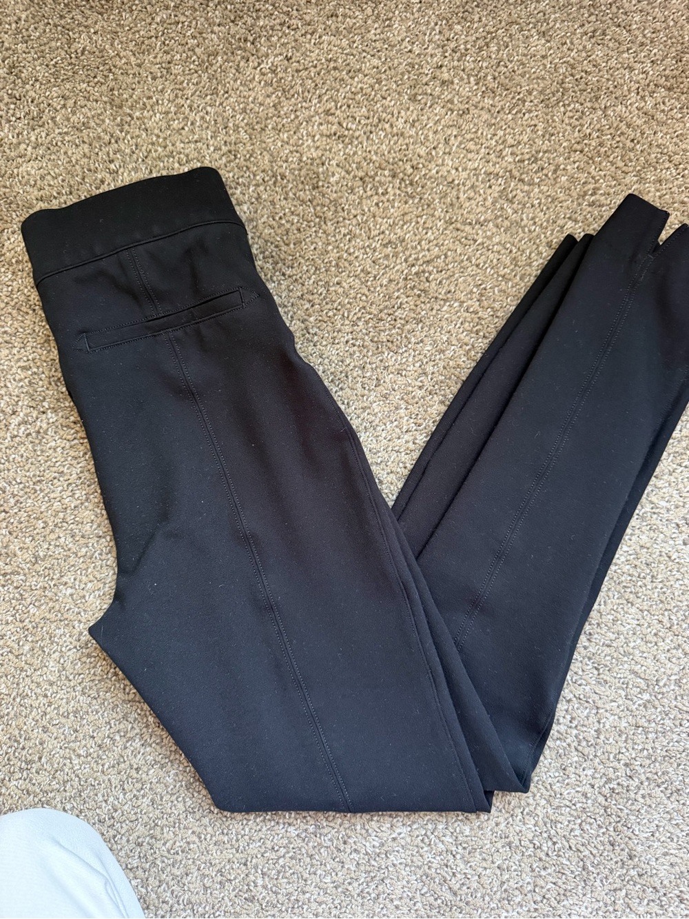 SPANX Black Ponte Knit Leggings with Red Brand Tag